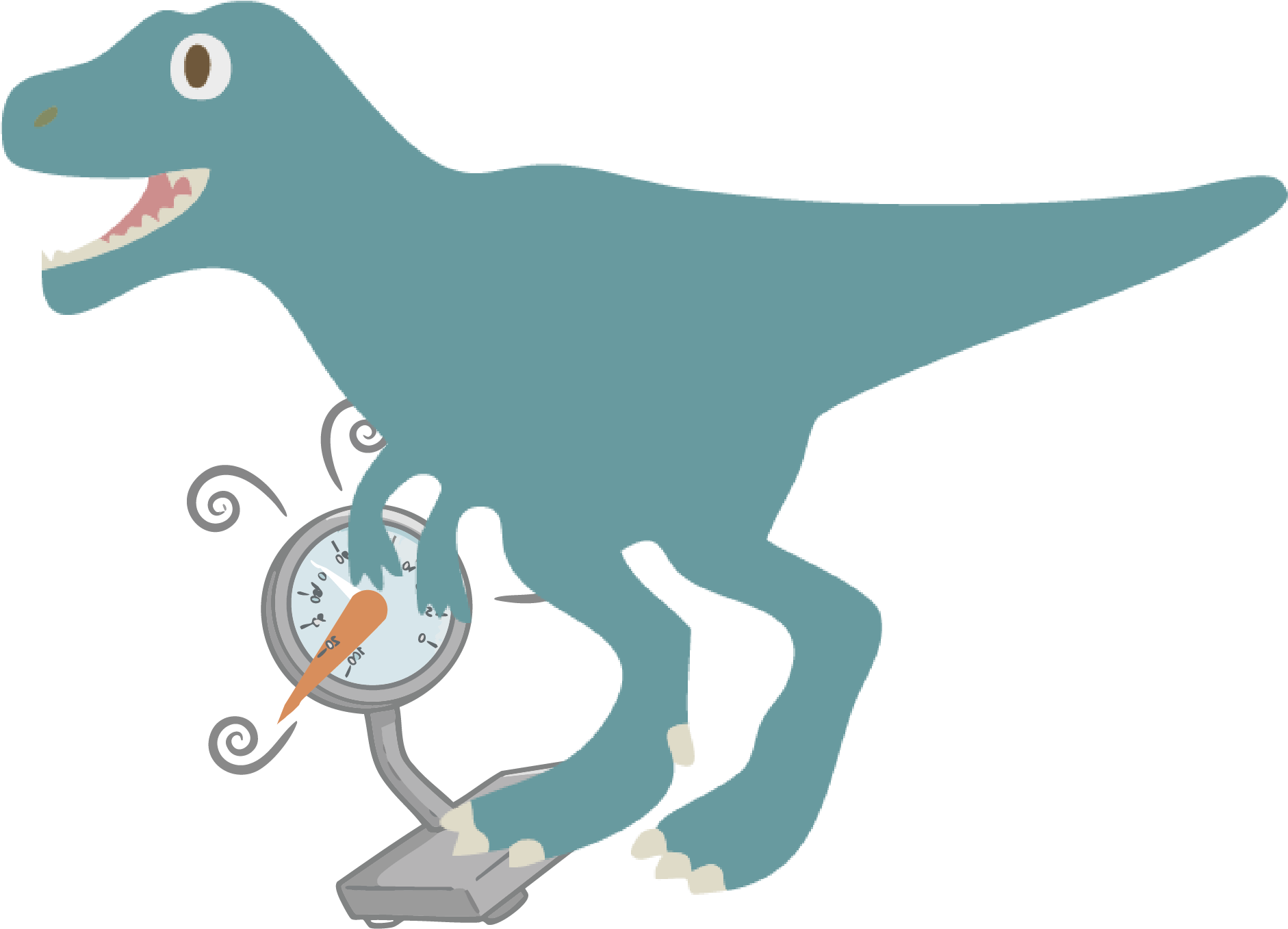 計量するティラノサウルス